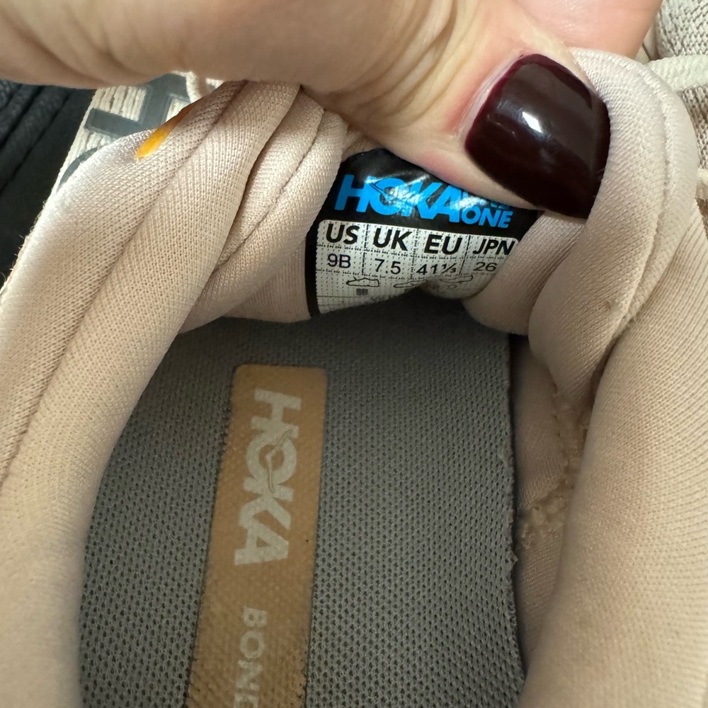 Hoka Women's Cream and Gold Athletic Shoes - Picture 6 of 7